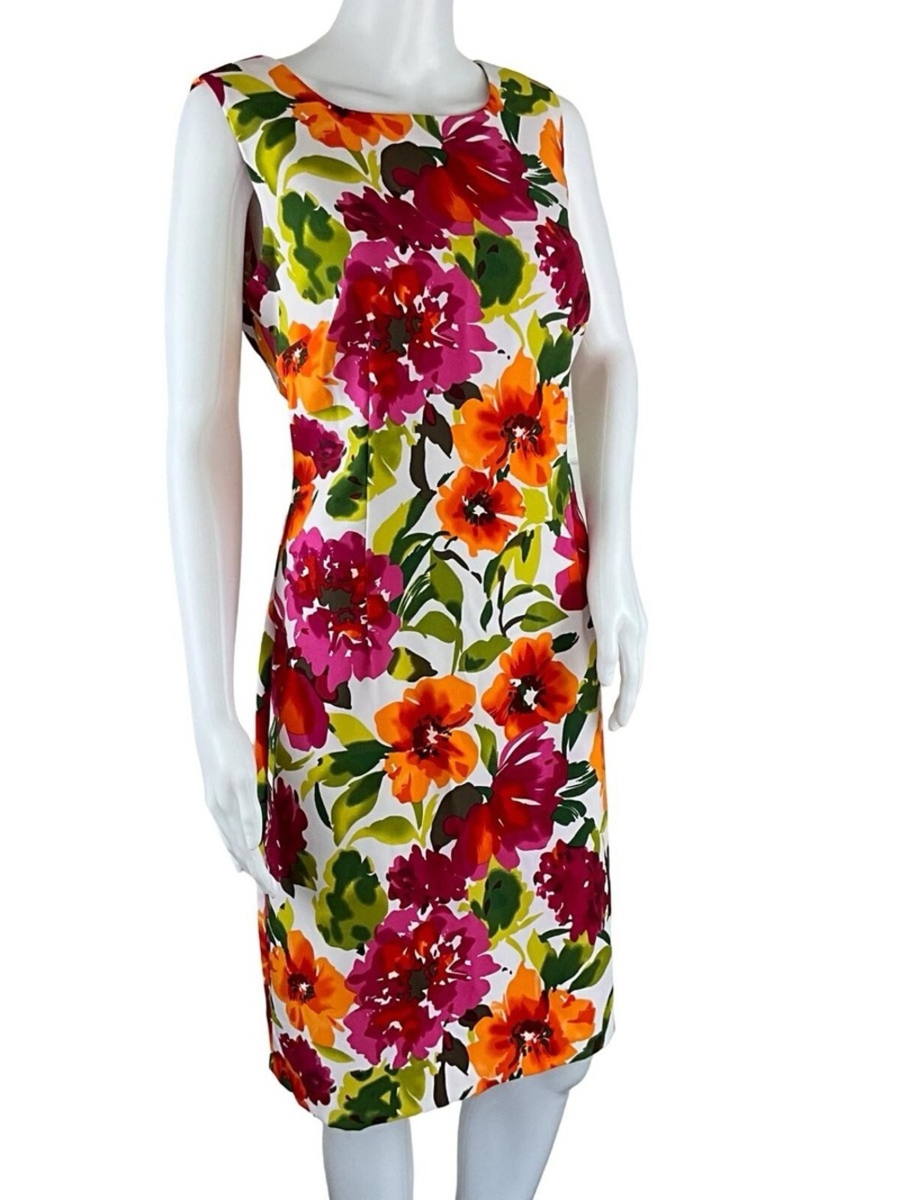 Ronni Nicole Vibrant Garden Party Floral Sheath Dress Sleeveless Summer Size 10